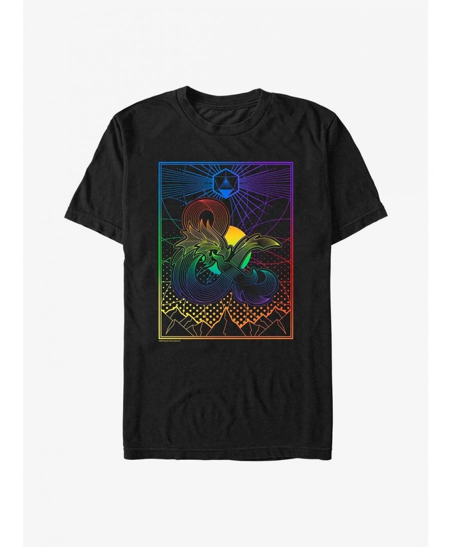 Exclusive Dungeons & Dragons Dice Gradient Landscape Big & Tall T-Shirt $14.65 T-Shirts