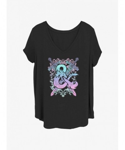 Premium Dungeons & Dragons Pastel Crossed Swords Logo Girls T-Shirt Plus Size $13.87 T-Shirts