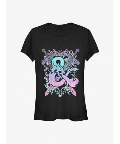 Premium Dungeons & Dragons Pastel Logo Girls T-Shirt $8.47 T-Shirts