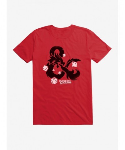 Best Deal Dungeons & Dragons Dice Set Ampersand T-Shirt $10.76 T-Shirts