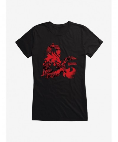 Fashion Dungeons & Dragons Red Ampersand Girls T-Shirt $8.72 T-Shirts