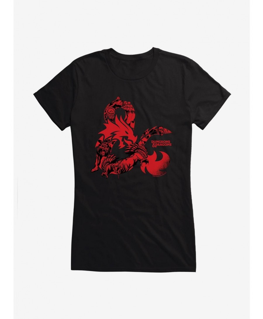 Fashion Dungeons & Dragons Red Ampersand Girls T-Shirt $8.72 T-Shirts