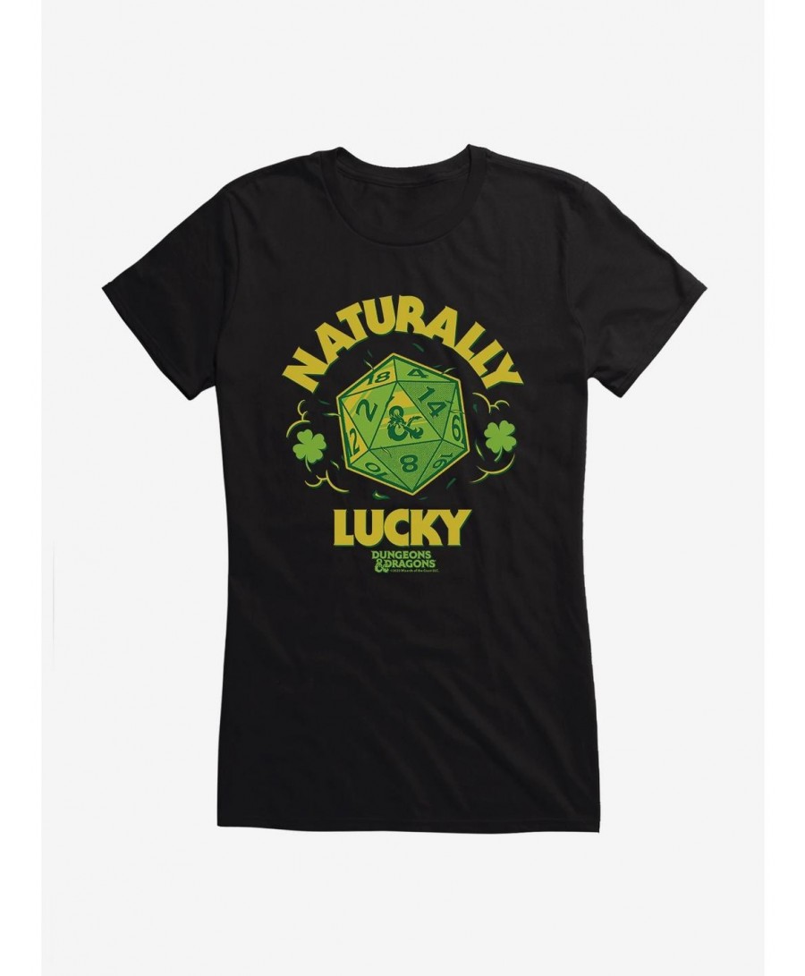 Festival Price Dungeons & Dragons Naturally Lucky Dice Girls T-Shirt $8.47 T-Shirts