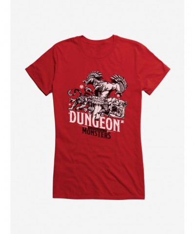 Unique Dungeons & Dragons Monsters Group Girls T-Shirt $8.47 T-Shirts