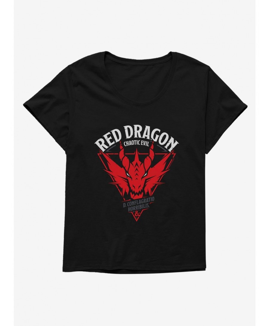 Big Sale Dungeons & Dragons Red Dragon Girls T-Shirt Plus Size $9.27 T-Shirts