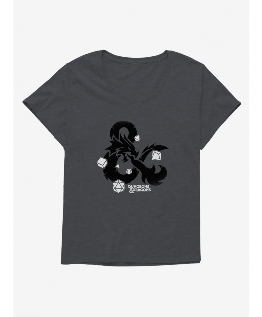 Trendy Dungeons & Dragons Dice Set Ampersand Girls T-Shirt Plus Size $10.76 T-Shirts