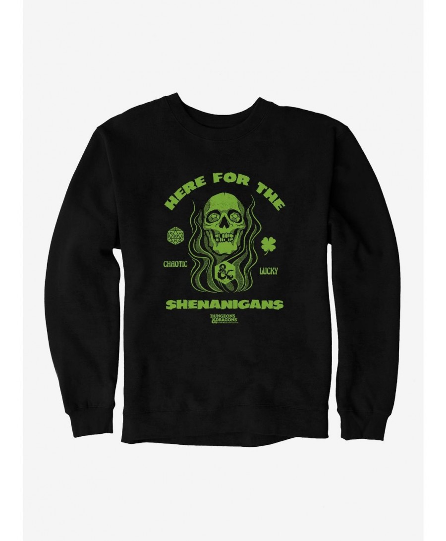 Sale Item Dungeons & Dragons Here For The Shenanigans Skull Sweatshirt $16.24 Sweatshirts