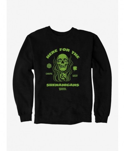 Sale Item Dungeons & Dragons Here For The Shenanigans Skull Sweatshirt $16.24 Sweatshirts