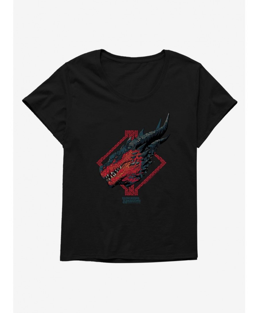 Sale Item Dungeons & Dragons: Honor Among Thieves Red Dragon Profile Girls T-Shirt Plus Size $9.87 T-Shirts