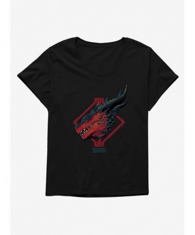 Sale Item Dungeons & Dragons: Honor Among Thieves Red Dragon Profile Girls T-Shirt Plus Size $9.87 T-Shirts