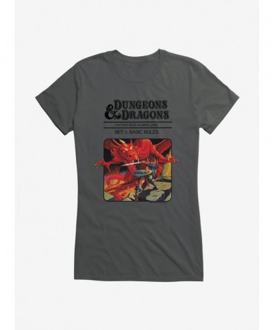 Exclusive Price Dungeons & Dragons Vintage Dragon and the Knight Girls T-Shirt $8.96 T-Shirts