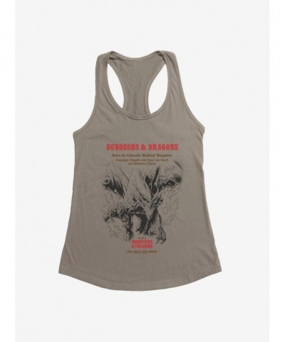 Discount Sale Dungeons & Dragons White Box Dragon and Flames Girls Tank $8.96 Tanks