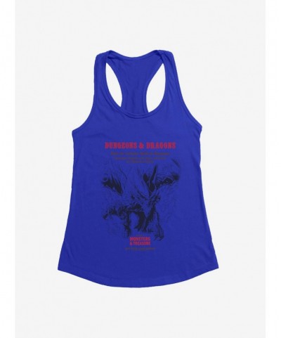 Discount Sale Dungeons & Dragons White Box Dragon and Flames Girls Tank $8.96 Tanks