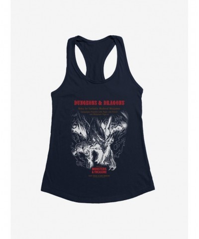 Discount Sale Dungeons & Dragons White Box Dragon and Flames Girls Tank $8.96 Tanks