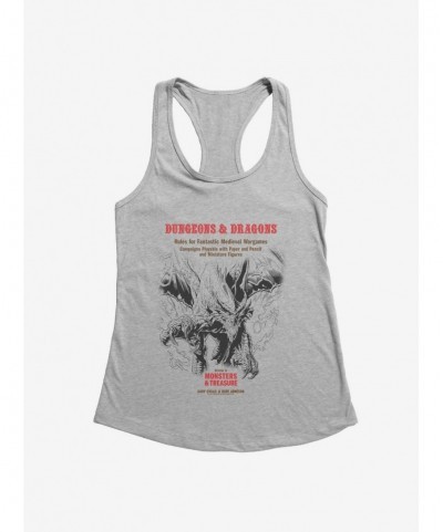 Discount Sale Dungeons & Dragons White Box Dragon and Flames Girls Tank $8.96 Tanks