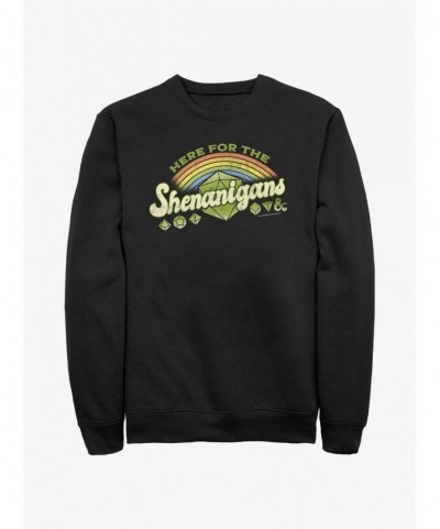 Hot Sale Dungeons And Dragons Here For Shenanigans Sweatshirt $11.81 Sweatshirts