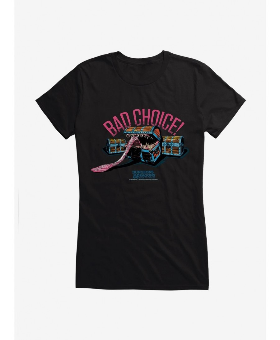 Crazy Deals Dungeons & Dragons: Honor Among Thieves Bad Choice Mimic Girls T-Shirt $10.21 T-Shirts