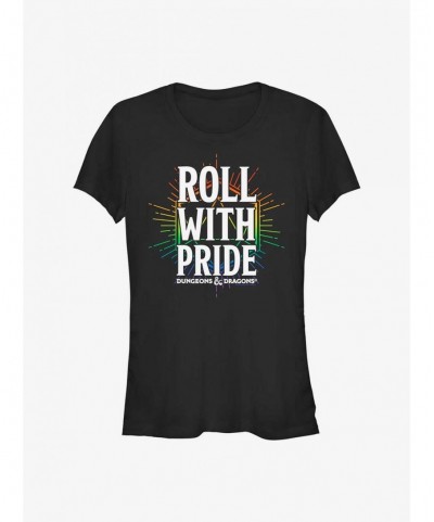 New Arrival Dungeons & Dragons Roll With Pride Pride T-Shirt $10.71 T-Shirts