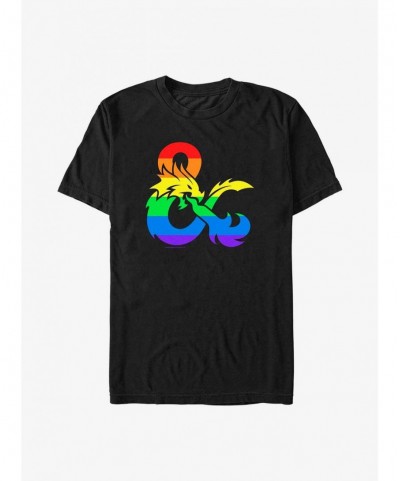 Flash Deal Dungeons & Dragons Pride Flag Logo Pride T-Shirt $8.37 T-Shirts