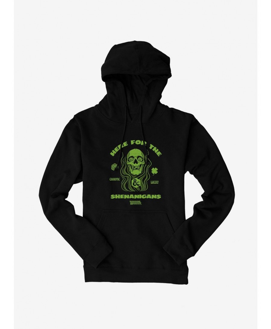 Exclusive Price Dungeons & Dragons Here For The Shenanigans Skull Hoodie $13.92 Hoodies