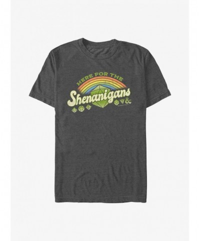 New Arrival Dungeons And Dragons Here For Shenanigans T-Shirt $9.80 T-Shirts