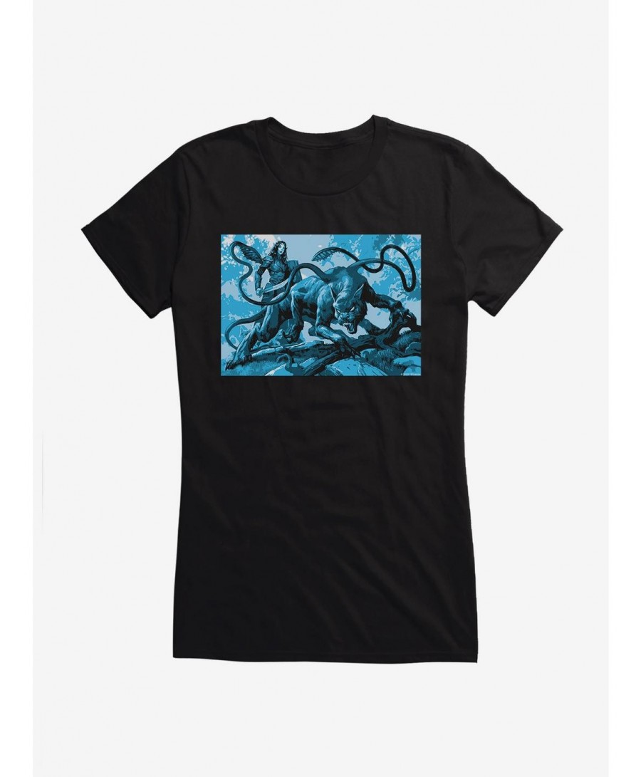 Huge Discount Dungeons & Dragons Displacer On The Hunt Girls T-Shirt $11.45 T-Shirts