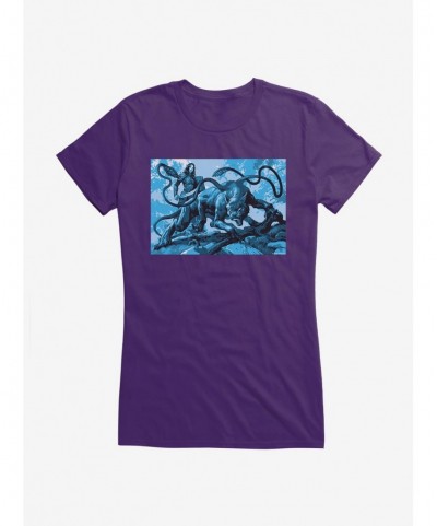 Huge Discount Dungeons & Dragons Displacer On The Hunt Girls T-Shirt $11.45 T-Shirts