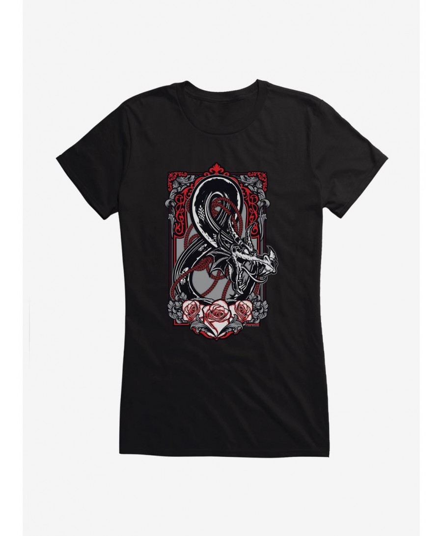 Discount Sale Dungeons & Dragons Dragon Art Ampersand Girls T-Shirt $8.72 T-Shirts