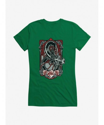 Discount Sale Dungeons & Dragons Dragon Art Ampersand Girls T-Shirt $8.72 T-Shirts