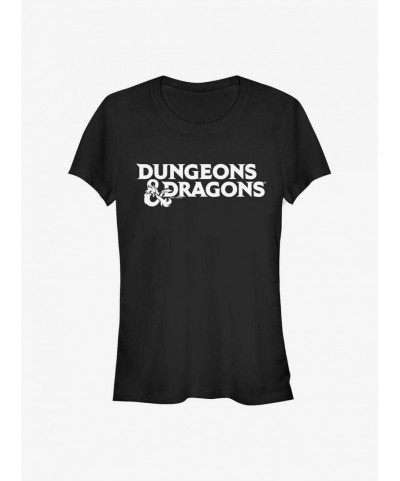 Limited Time Special Dungeons And Dragons Stacked Logo Girls T-Shirt $12.20 T-Shirts