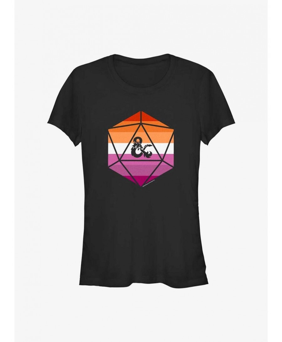 Cheap Sale Dungeons & Dragons Lesbian Pride Dice Pride T-Shirt $11.95 T-Shirts