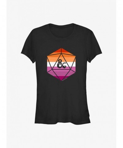 Cheap Sale Dungeons & Dragons Lesbian Pride Dice Pride T-Shirt $11.95 T-Shirts