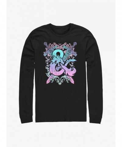 Premium Dungeons and Dragons Pastel Logo Long-Sleeve T-Shirt $11.52 T-Shirts