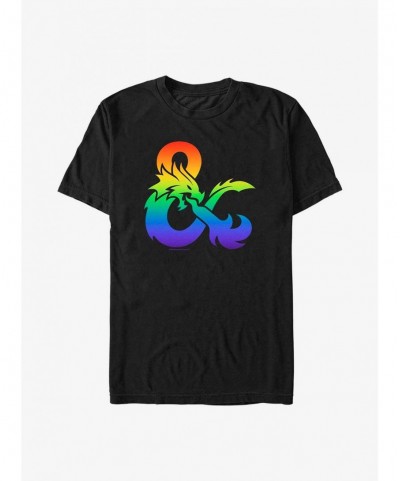 Limited-time Offer Dungeons & Dragons Pride Gradient Logo Pride T-Shirt $10.99 T-Shirts