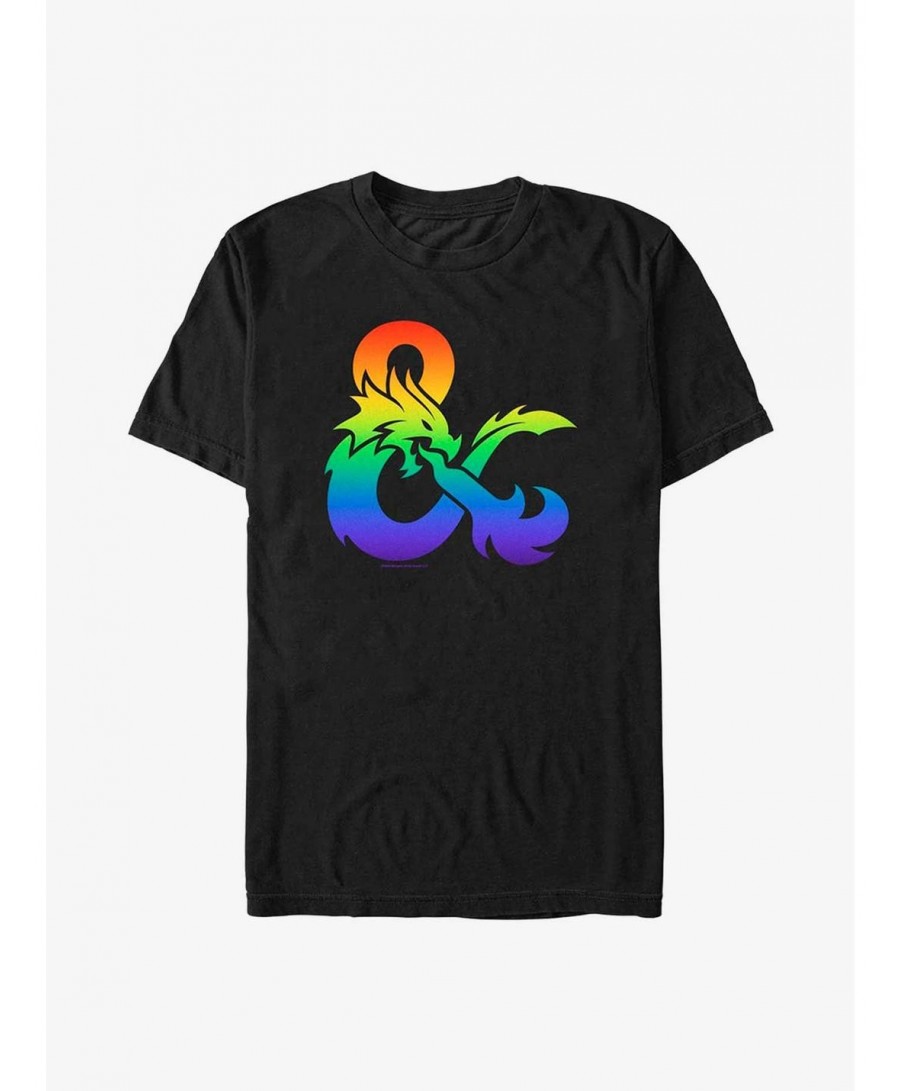 Limited-time Offer Dungeons & Dragons Pride Gradient Logo Pride T-Shirt $10.99 T-Shirts