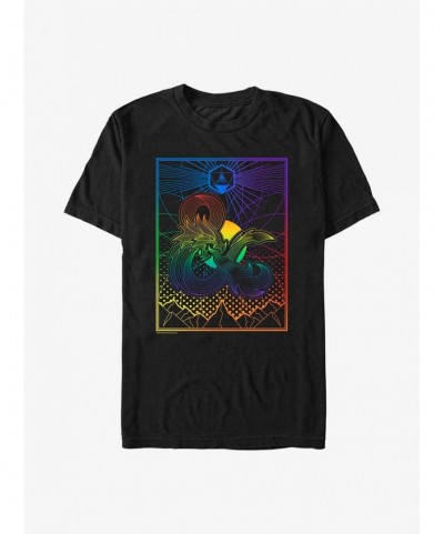 Cheap Sale Dungeons & Dragons Dice Gradient Landscape Pride T-Shirt $11.95 T-Shirts