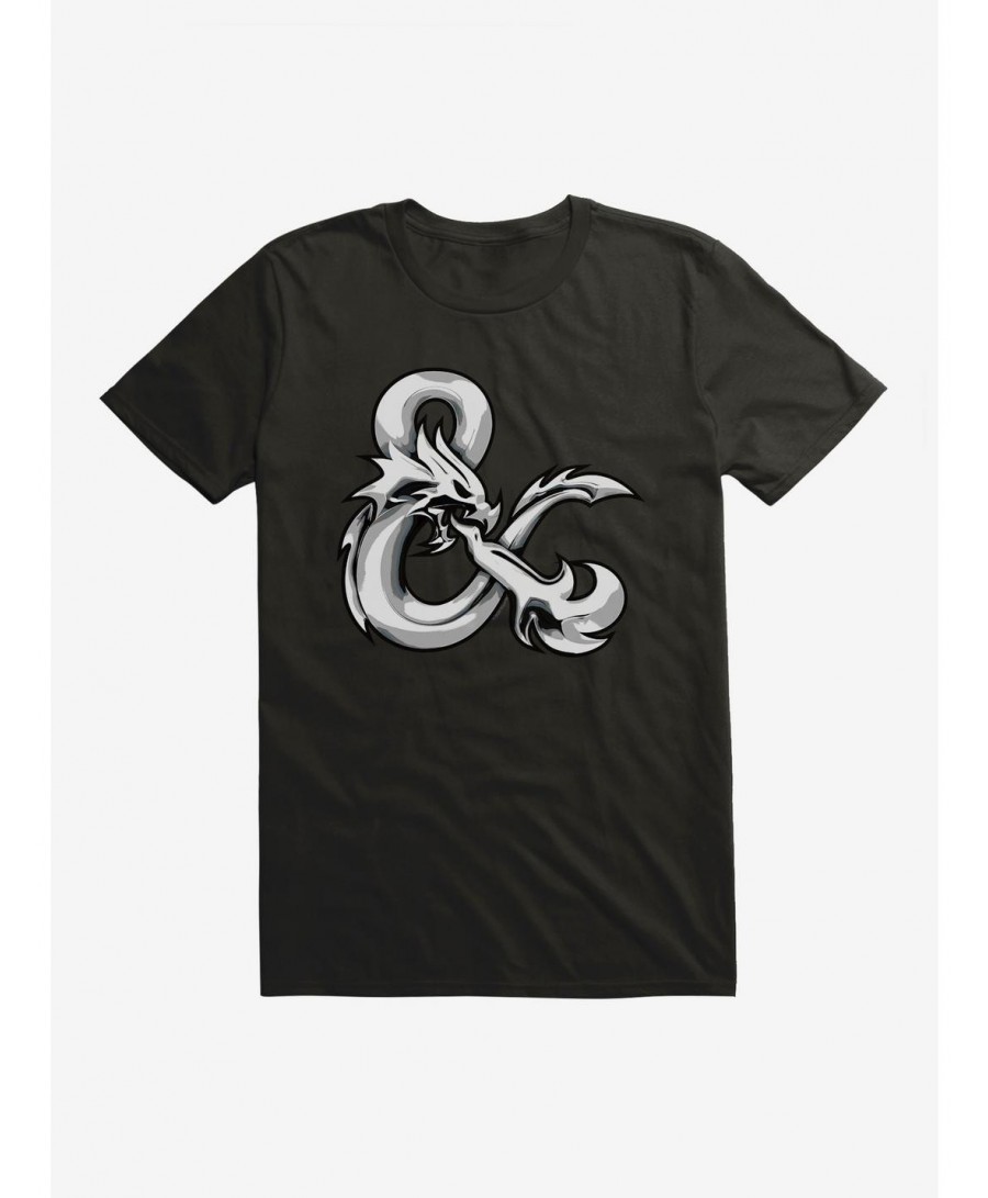 Low Price Dungeons & Dragons Chrome Ampersand T-Shirt $7.17 T-Shirts