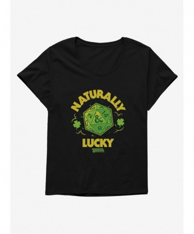 Cheap Sale Dungeons & Dragons Naturally Lucky Dice Girls T-Shirt Plus Size $10.17 T-Shirts